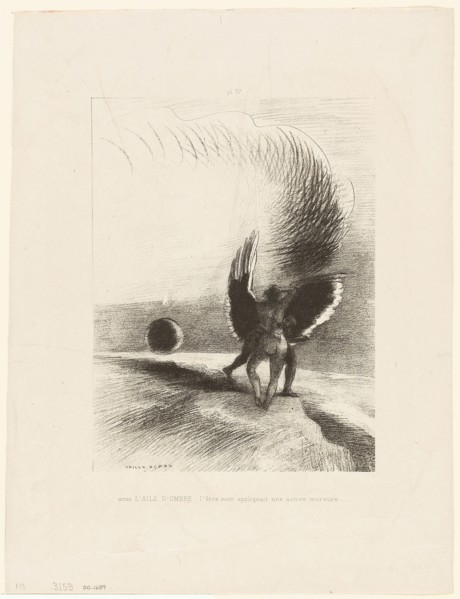 Beneath the Wing of a Shadow the Black Creature was Biting Energetically, plate 4 of 6, 1891,