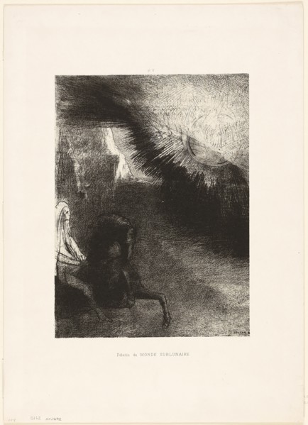 Pilgrim of the Sublunary World, plate 5 of 6, 1891, Odilon Redon, French, 1840-1916, France,