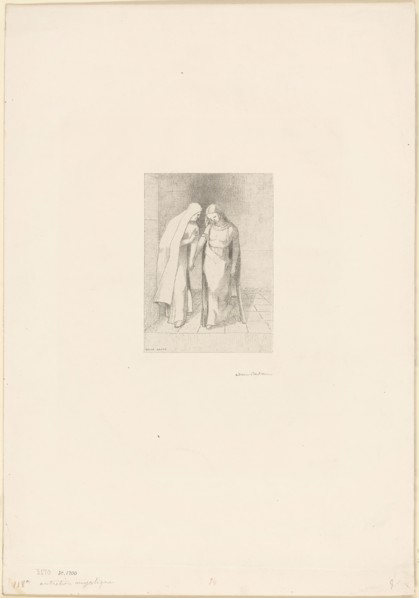 Mystical Conversation, 1892, Odilon Redon, French, 1840-1916, France, Lithograph in black on light