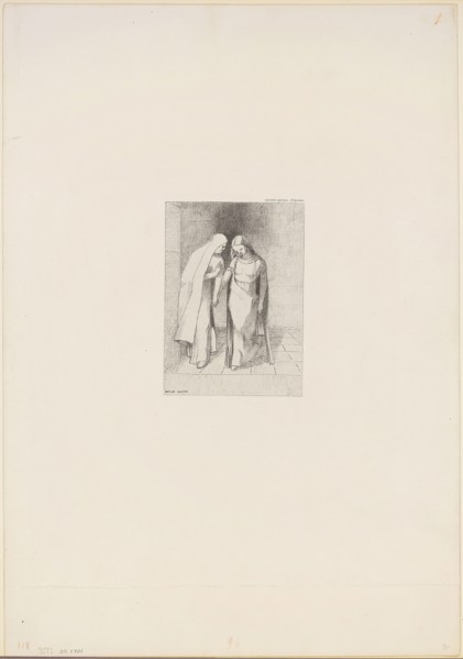 Mystical Conversation, 1892, Odilon Redon, French, 1840-1916, France, Lithograph in black on ivory
