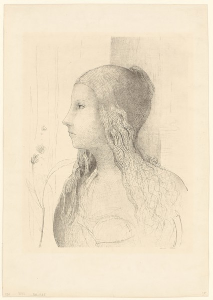 Brünnhilde, 1894, Odilon Redon, French, 1840-1916, France, Lithograph in black on heavy cream wove