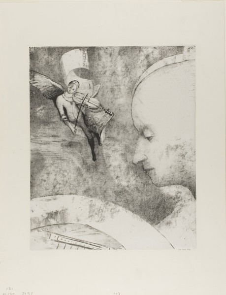 The Celestial Art, 1894, Odilon Redon, French, 1840-1916, France, Lithograph in black on off-white