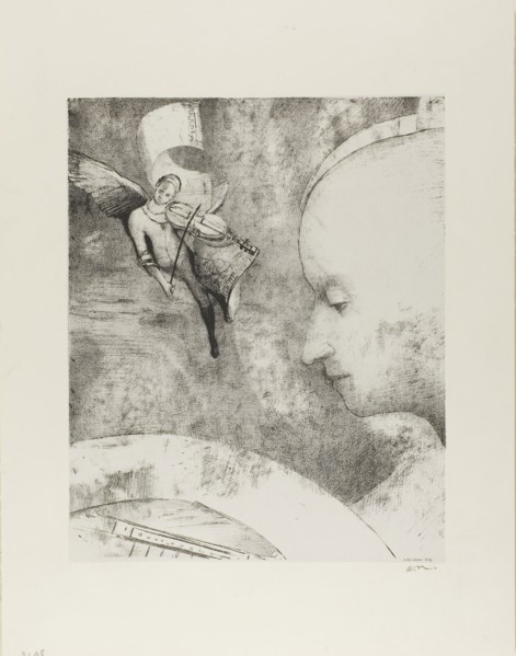 The Celestial Art, 1894, Odilon Redon, French, 1840-1916, France, Lithograph in black on off-white
