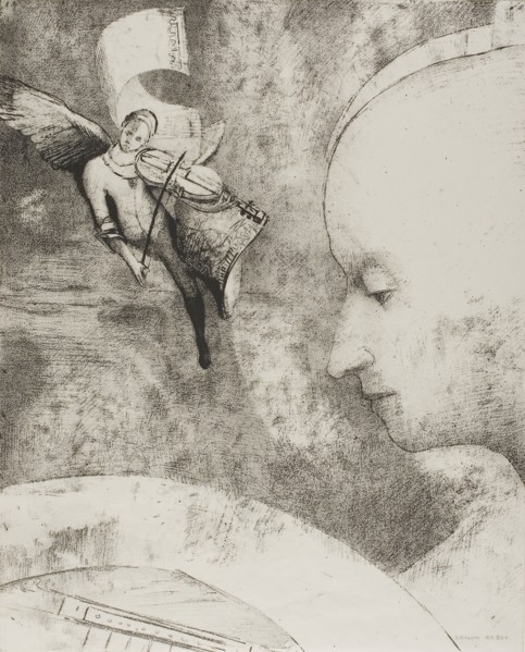 The Celestial Art, 1894, Odilon Redon, French, 1840-1916, France, Lithograph in black on off-white