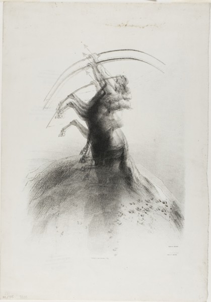Centaur Taking Aim at the Clouds, 1895, Odilon Redon, French, 1840-1916, France, Lithograph in