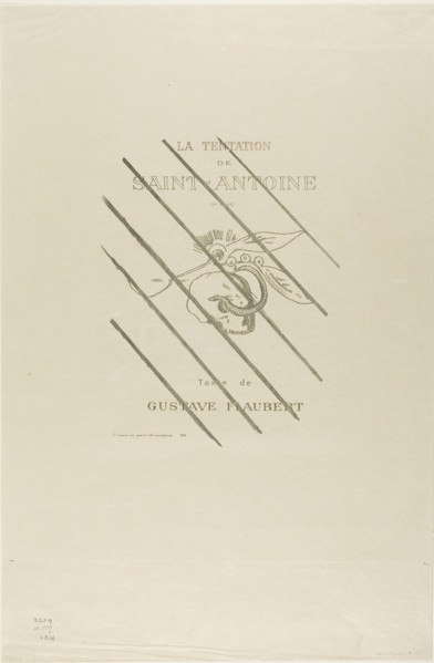 Frontispiece/Title Plate for the Tentation de St. Antoine, 1896, Odilon Redon, French, 1840-1916,