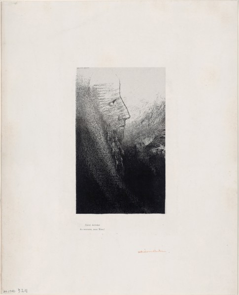 Saint Anthony: Help Me, O My God!, plate 2 of 24, 1896, Odilon Redon, French, 1840-1916, France,