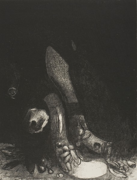 Flowers Fall and the Head of a Python Appears, plate 5 of 24, 1896, Odilon Redon, French,