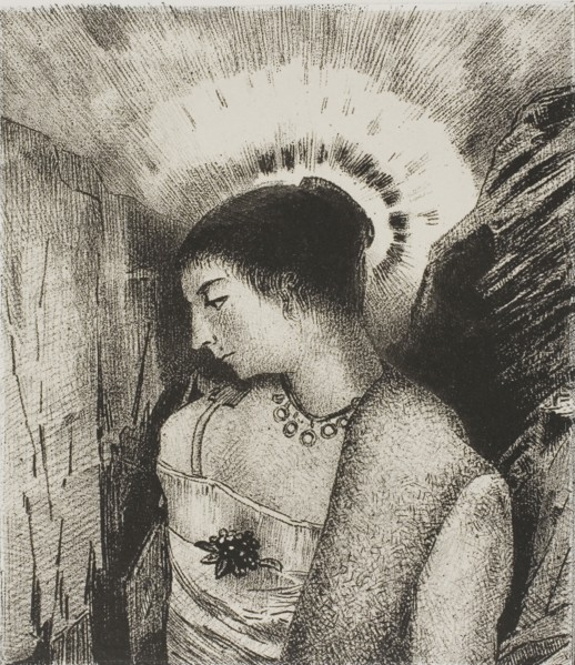 Here is the Good Goddess, the Idaean Mother of the Mountains, plate 15 of 24, 1896, Odilon Redon,