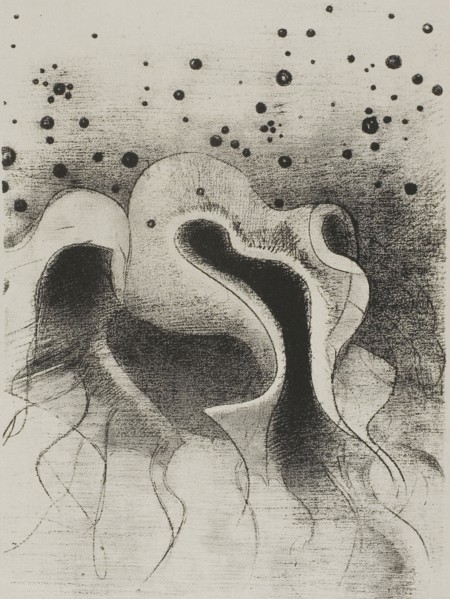 The Beasts of the Sea, Round Like Leather Bottles, plate 22 of 24, 1896, Odilon Redon, French,