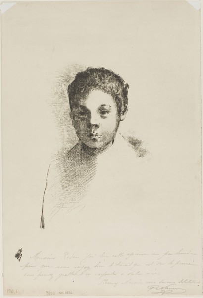 Arï, 1898, Odilon Redon, French, 1840-1916, France, Lithograph in black on heavy cream wove paper,