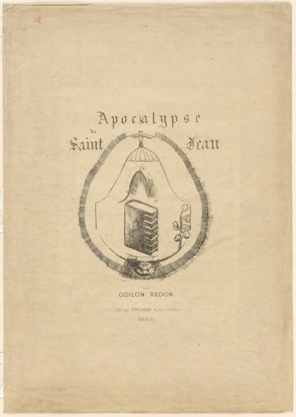 Cover/frontispiece for l’Apocalypse de Saint-Jean, 1899, Odilon Redon, French, 1840-1916, France,
