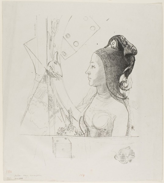 Untitled Trial Lithograph, 1900, Odilon Redon, French, 1840-1916, France, Lithograph in black on