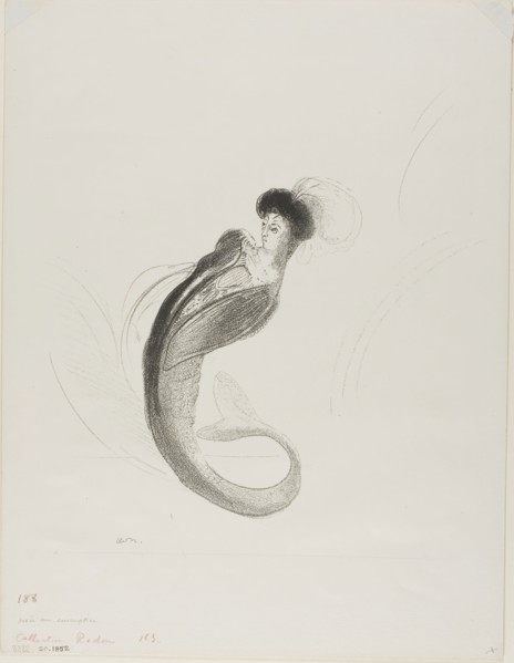 Untitled Trial Lithograph, 1900, Odilon Redon, French, 1840-1916, France, Lithograph in black on