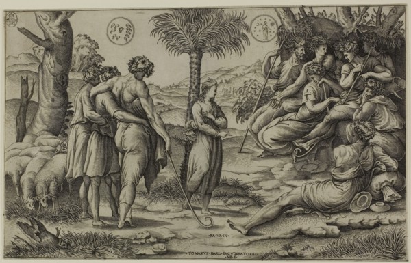 Joseph Explaining his Dreams, 1541, Nicolas Beatrizet (French, 1515-1565), after Raffaello Sanzio,