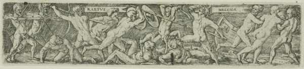 The Abduction of Helen, n.d., Barthel Beham, German, 1502-1540, Germany, Engraving in black on