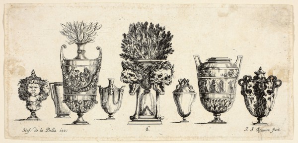 Plate Six from Raccolta di Vasi diversi di Stef. de la Bella Fiorentino, 1646, Johanna Sibylla