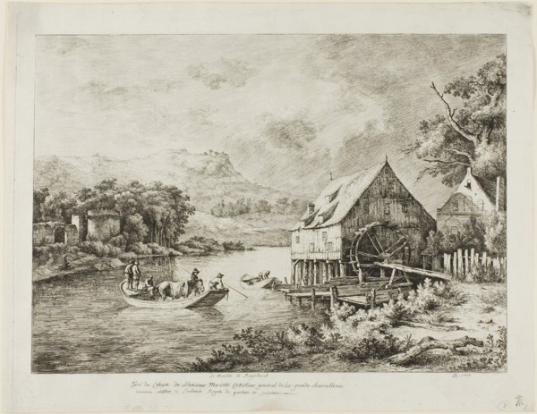 Crossing near the Watermill, 1807, Jean Jacques de Boissieu (French, 1736-1810), after Jacob van