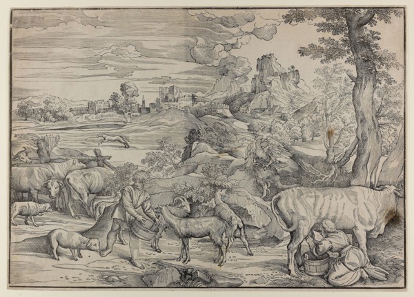 The Milkmaid, n.d., Nicolò Boldrini (Italian, c. 1500–1566), after Titian (Italian, c. 1488-1576),