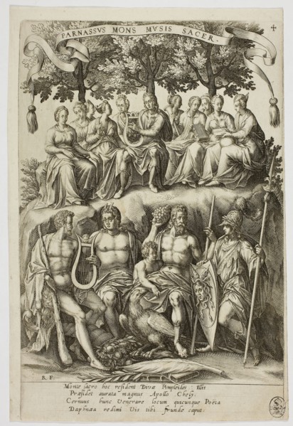 Parnassus, plate 4 from Parnassus Biceps, 1601, Robert Boissard (French, c. 1570–after 1597), after