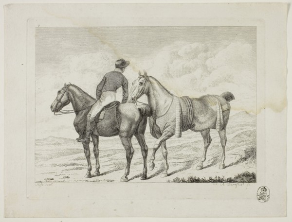 Riding School and Horses, 1806, Johann Adolph Darnstedt, German, 1769-1844, Germany, Etching on