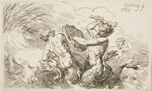 Battle of the Tritons, 1763, Christian Wilhelm Ernst Dietrich, German, 1712-1774, Germany, Etching