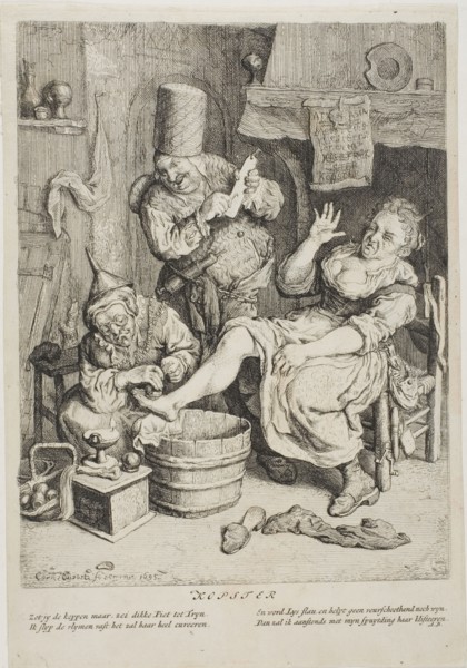 The Cupper (Kopster), 1695, Cornelis Dusart, Dutch, 1660-1704, Holland, Etching on paper, 223 x 170