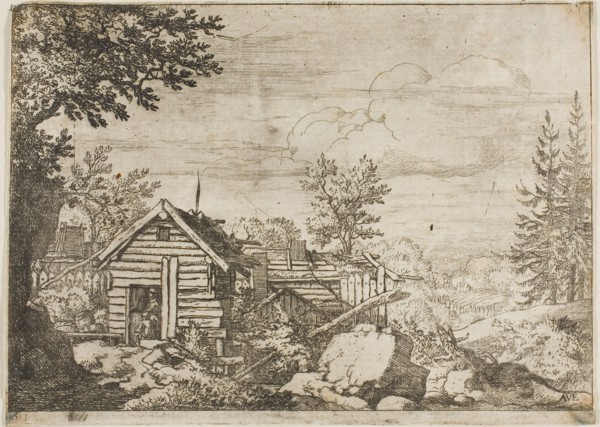 Two Men at the Door, n.d., Allart van Everdingen, Dutch, 1621-1675, Holland, Etching on ivory