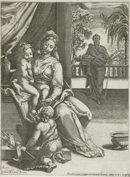 Virgin and Child with Saint John, 1575, Diana Scultori (Italian, c. 1536-c. 1590), after