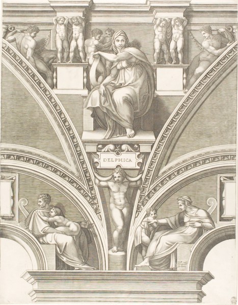The Delphic Sibyl, early 1570s, Giorgio Ghisi (Italian, 1520-1582), after Michelangelo (Italian,