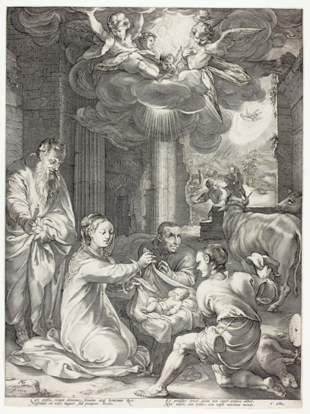 The Adoration of the Shepherds, plate three from The Birth and Early Life of Christ, 1594, Hendrick