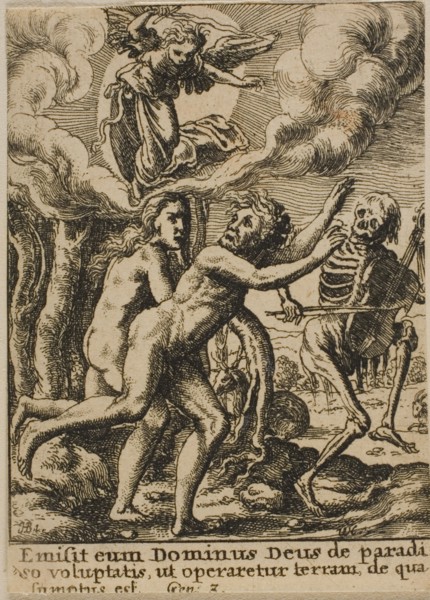 Expulsion from Paradise, 1651, Wenceslaus Hollar (Czech, 1607-1677), after Hans Holbein the younger