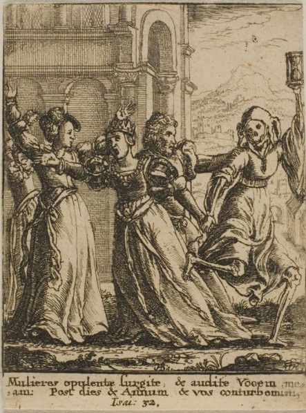 The Queen and Death, 1651, Wenceslaus Hollar (Czech, 1607-1677), after Hans Holbein the younger