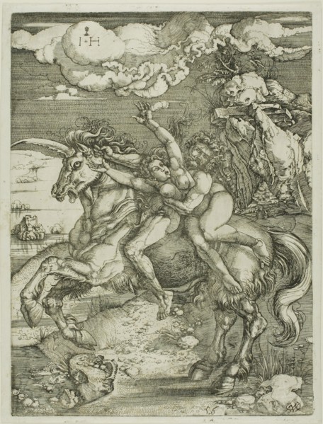 Abduction of Proserpine on a Unicorn, n.d., Hieronymous Hopfer (German active 1520-1550), after