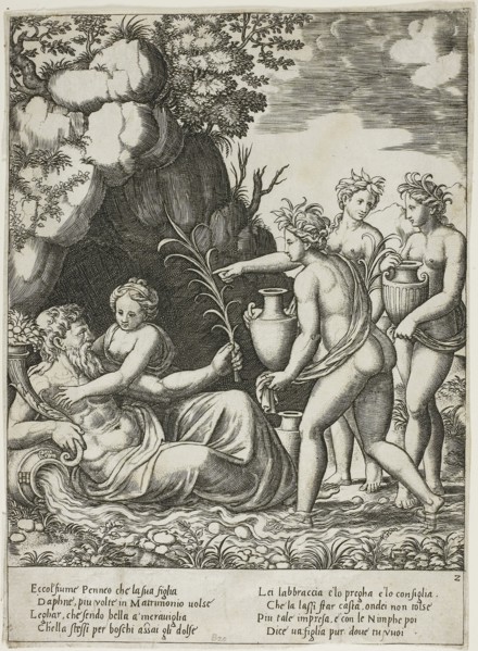 Daphne Embracing her Father, the River Peneus, n.d., Master of the Die (Italian, active c.