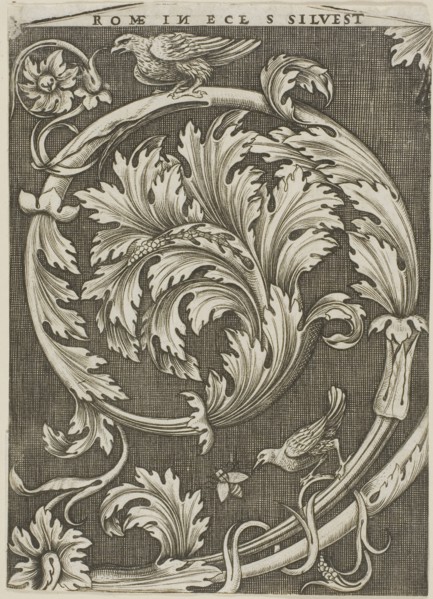 Foliage Ornament from Ancient Roman Church, c. 1530–35, Agostino dei Musi, Italian, c. 1490-after