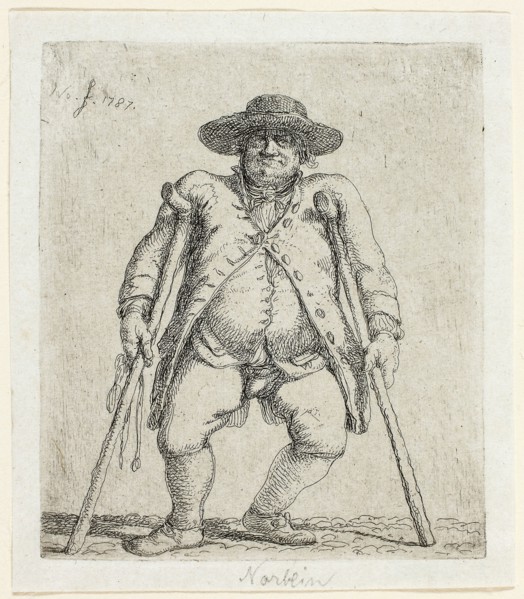 Beggar Man, 1787, Jean-Pierre Norblin de la Gourdaine, French, 1745-1830, France, Etching in black