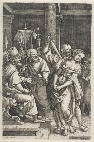 Virginius Killing His Daughter, 1546/47, Georg Pencz, German, c. 1500-1550, Germany, Engraving in
