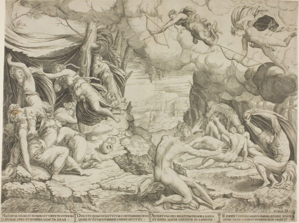 The Death of the Children of Niobe, 1541, School of Marcantonio Raimondi, Italian, c. 1480-1534,