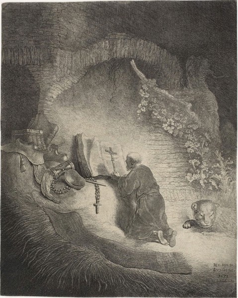 Saint Jerome, 1631, Jan Georg van Vliet, Dutch, c. 1610-after 1635, Holland, Etching on ivory