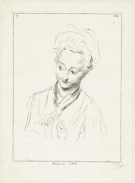 Woman’s Head (turned to right), n.d., Anne Claude Philippe Caylus, French, 1692-1765, France,