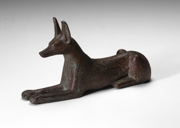 Statuette of a Jackal, Saite Period, Dynasty 26 (664–525 BC), Egyptian, Egypt, Copper alloy, 9.5 ×