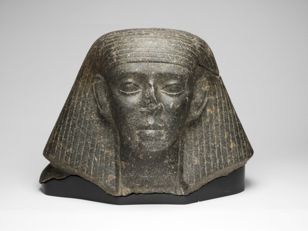 Head of an Official, Middle Kingdom, Dynasty 13 (1773–1650 BC), Egyptian, Egypt, Granite, 33.8 × 46