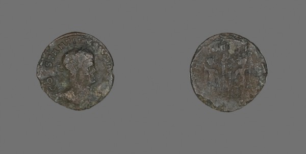 Coin Portraying Emperor Constantine II Caesar, about AD 330/336, Roman, Roman Empire, Bronze, Diam.
