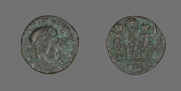 Coin Portraying Emperor Constantine II, before AD 337, Roman, Roman Empire, Bronze, Diam. 1.4 cm, 1