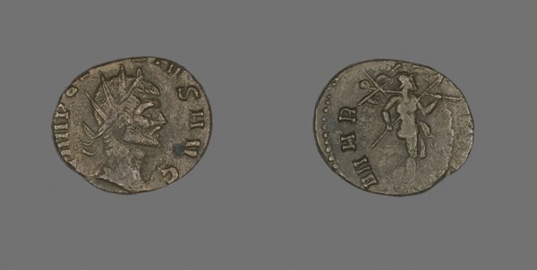 Coin Portraying an Emperor, mid–3rd century AD, Roman, Roman Empire, Bronze, Diam. 1.9 cm, 2.93 g