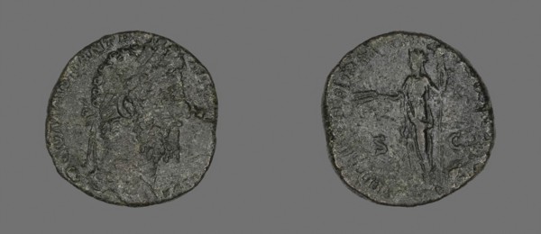 Sestertius (Coin) Portraying Marcus Aurelius or Lucius Verus, AD 161/180, Roman, Roman Empire,