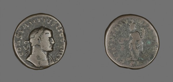Coin Portraying Emperor Constantius I, AD 293/306, Roman, Roman Empire, Bronze, Diam. 2.7 cm, 8.77