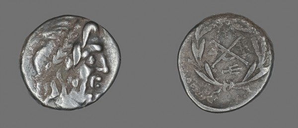 Hemidrachm (Coin) Depicting the God Zeus Amarios, 222/146 BC, Greek, minted in Mantineia,
