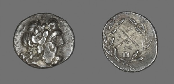 Hemidrachm (Coin) Depicting the God Zeus Amarios, 234/146 BC, Greek, minted in Megalopolis,